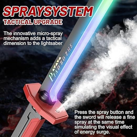Zenvyra LED Sword with Smoke & Spark Effects (7-Color Blade, Sound FX)
